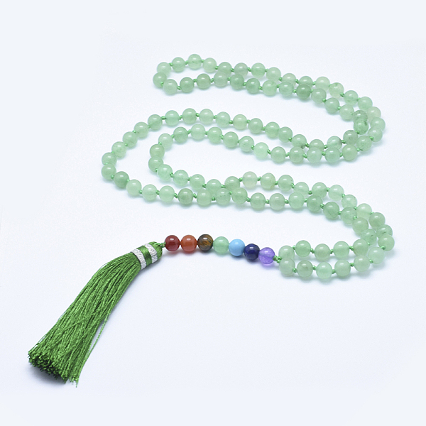 PandaHall Nylon Tassel Pendant Necklace, with Natural Green Aventurine Beads, 39.37 inch~44.49 inch(100~113cm) Green Aventurine
PandaHall Nylon Tassel Pendant Necklace, with Natural Green Aventurine Beads, 39.37 inch~44.49 inch(100~113cm) Green Aventurine