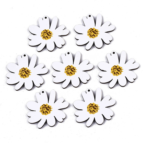 PandaHall Printed Basswood Pendants, Back Random Color, Daisy Flower, White, 34x37x3mm, Hole: 1.6mm Wood Flower White
PandaHall Printed Basswood Pendants, Back Random Color, Daisy Flower, White, 34x37x3mm, Hole: 1.6mm Wood Flower White