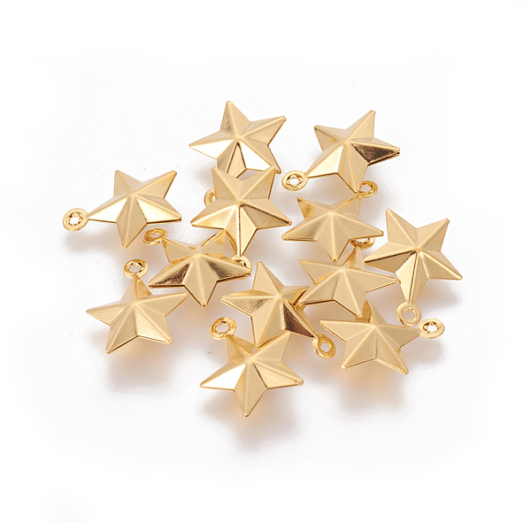 PandaHall 304 Stainless Steel Charms, Star, Golden, 14.7x12.3x4.3mm, Hole: 1mm 304 Stainless Steel Star
PandaHall 304 Stainless Steel Charms, Star, Golden, 14.7x12.3x4.3mm, Hole: 1mm 304 Stainless Steel Star