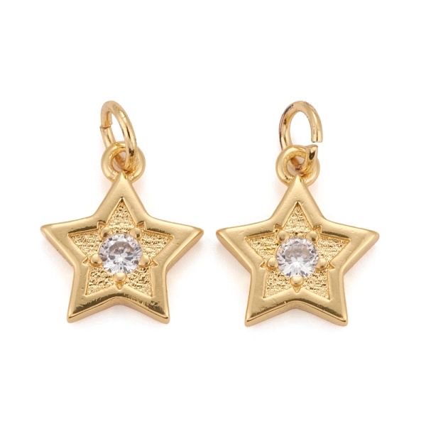 PandaHall Brass Micro Pave Clear Cubic Zirconia Charms, Cadmium Free & Nickel Free & Lead Free, Star, Real 18K Gold Plated, 13x11x2mm, Jump...
PandaHall Brass Micro Pave Clear Cubic Zirconia Charms, Cadmium Free & Nickel Free & Lead Free, Star, Real 18K Gold Plated, 13x11x2mm, Jump...