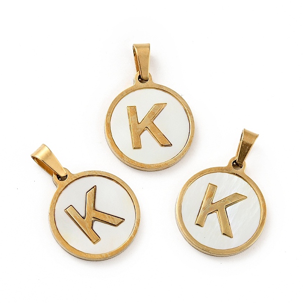 PandaHall Vacuum Plating 304 Stainless Steel with White Shell Pendants, Golden, Flat Round with Letter Charm, Letter.K, 18x16x1.5mm, Hole...
PandaHall Vacuum Plating 304 Stainless Steel with White Shell Pendants, Golden, Flat Round with Letter Charm, Letter.K, 18x16x1.5mm, Hole...