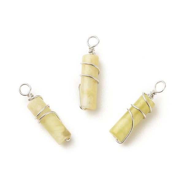 PandaHall Natural TaiWan Jade Pendants, with Platinum Plated Eco-Friendly Brass Wire Wrapped, Column, 19.5~20x5~5.5mm, Hole: 2.4~2.7mm...
PandaHall Natural TaiWan Jade Pendants, with Platinum Plated Eco-Friendly Brass Wire Wrapped, Column, 19.5~20x5~5.5mm, Hole: 2.4~2.7mm...