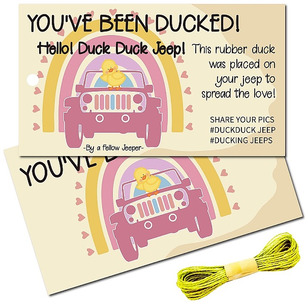 PandaHall CREATCABIN 50Pcs You've Been Ducked Cards Duck Tags Card Rainbow Duck Duck Jeep Tags Ducking DIY Jeep Duck Card with Hole and...
PandaHall CREATCABIN 50Pcs You've Been Ducked Cards Duck Tags Card Rainbow Duck Duck Jeep Tags Ducking DIY Jeep Duck Card with Hole and...