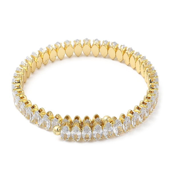 PandaHall Rack Plating Brass Cubic Zirconia Oval Bangle for Women, Cadmium Free & Lead Free, Real 18K Gold Plated, Inner Diameter: 2-1/8..., Clear
PandaHall Rack Plating Brass Cubic Zirconia Oval Bangle for Women, Cadmium Free & Lead Free, Real 18K Gold Plated, Inner Diameter: 2-1/8..., Clear