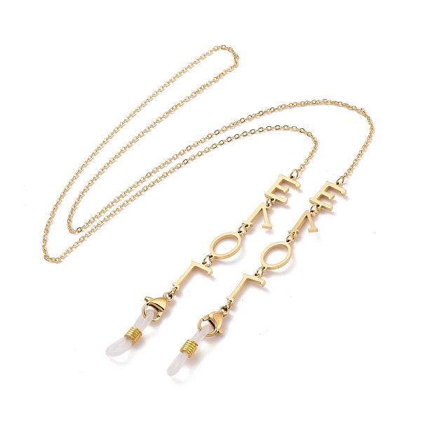 PandaHall 304 Stainless Steel Word Love Link Neck Starp for Eyeglasses with Cable Chains, for Eyeglasses Chains, with Lobster Claw Clasps...
PandaHall 304 Stainless Steel Word Love Link Neck Starp for Eyeglasses with Cable Chains, for Eyeglasses Chains, with Lobster Claw Clasps...