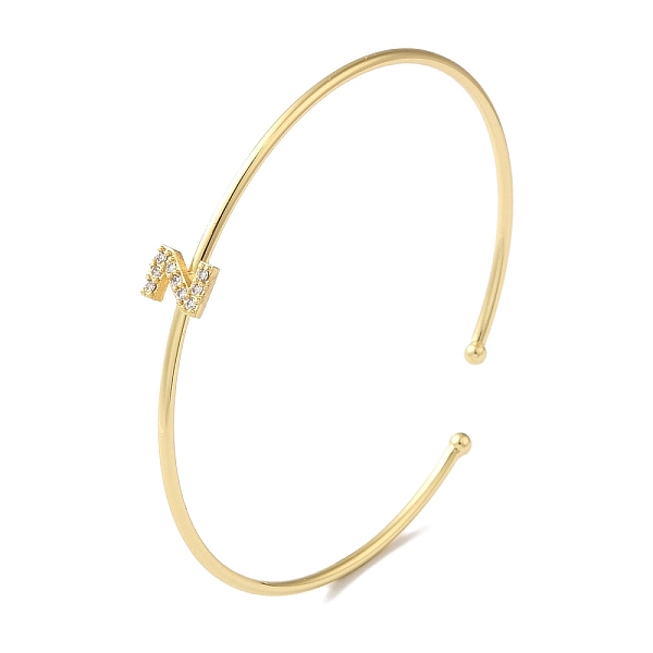 PandaHall Rack Plating Brass Micro Pave Clear Cubic Zirconia Letter Open Cuff Bangles, Torque Bangles for Women, Real 18K Gold Plated, Lead...
PandaHall Rack Plating Brass Micro Pave Clear Cubic Zirconia Letter Open Cuff Bangles, Torque Bangles for Women, Real 18K Gold Plated, Lead...