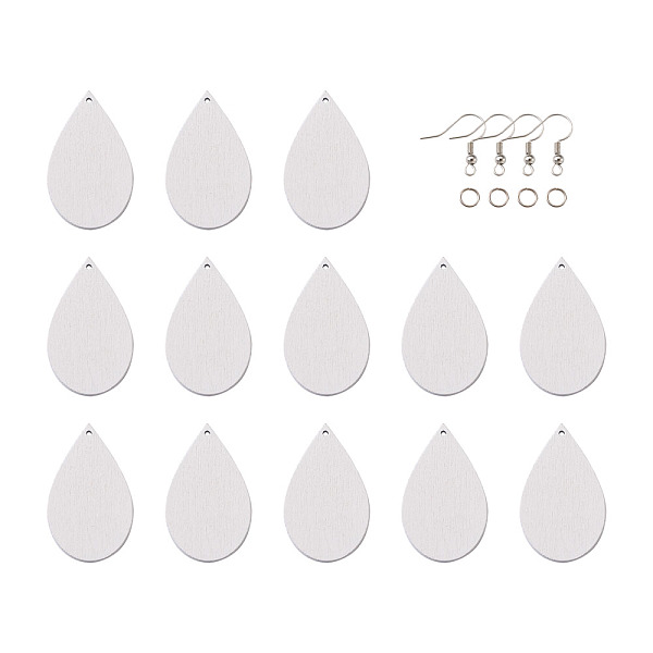 PandaHall DIY Dangle Earring Making Kits, with teardrop, Spray Painted Wood Pendants and Brass Earring Hooks, Platinum, Pendants..., White
PandaHall DIY Dangle Earring Making Kits, with teardrop, Spray Painted Wood Pendants and Brass Earring Hooks, Platinum, Pendants..., White