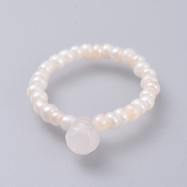 PandaHall Natural Rose Quartz Stretch Finger Rings, with Glass Seed Beads, Teardrop, Size 8, 18mm Rose Quartz
PandaHall Natural Rose Quartz Stretch Finger Rings, with Glass Seed Beads, Teardrop, Size 8, 18mm Rose Quartz