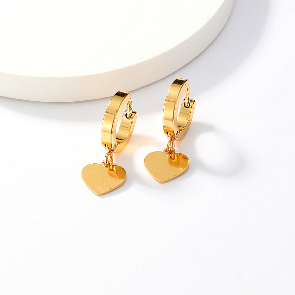 PandaHall Fashionable Classic Heart-shaped Earrings with High-end Feel, 18K Gold Plated, Hoop Earrings Stainless Steel
PandaHall Fashionable Classic Heart-shaped Earrings with High-end Feel, 18K Gold Plated, Hoop Earrings Stainless Steel