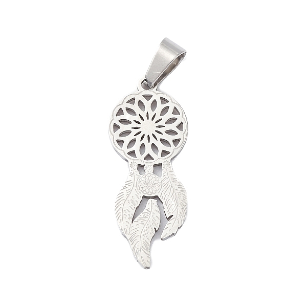 PandaHall 304 Stainless Steel Pendants, Woven Net/Web with Feather Charm, Stainless Steel Color, 31.5x12.5x1.3mm, Hole: 7.5x4mm 304..., Silver
PandaHall 304 Stainless Steel Pendants, Woven Net/Web with Feather Charm, Stainless Steel Color, 31.5x12.5x1.3mm, Hole: 7.5x4mm 304..., Silver