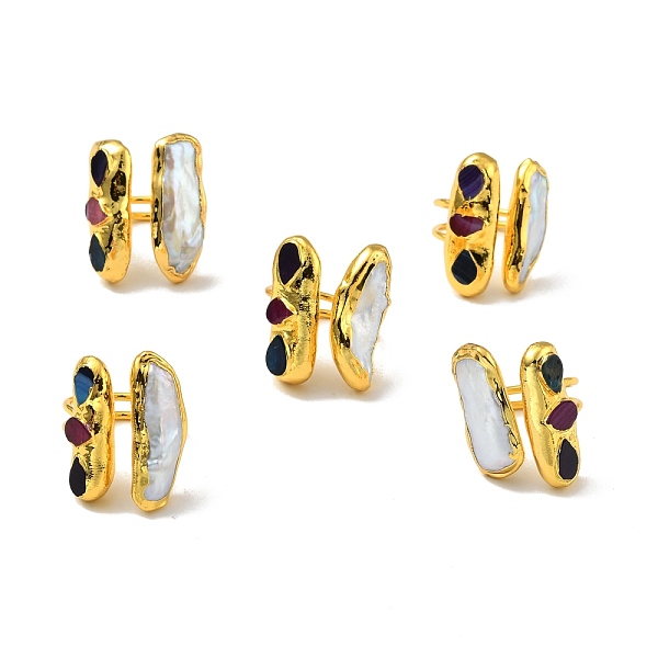 PandaHall Natural Agate & Pearl Butterfly Open Cuff Ring, Brass Chunky Ring for Women, Lead Free & Cadmium Free, US Size 6~10 1/4...
PandaHall Natural Agate & Pearl Butterfly Open Cuff Ring, Brass Chunky Ring for Women, Lead Free & Cadmium Free, US Size 6~10 1/4...