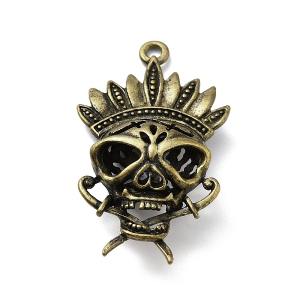 PandaHall Halloween Alloy Pendants, Skull, Antique Bronze, 48.5x29x12.5mm, Hole: 2.5mm Alloy Skull
PandaHall Halloween Alloy Pendants, Skull, Antique Bronze, 48.5x29x12.5mm, Hole: 2.5mm Alloy Skull