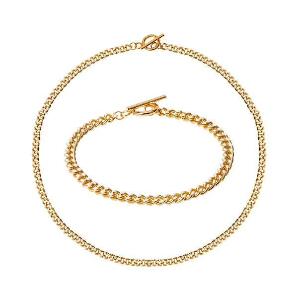 PandaHall Brass Curb Chain Bracelet & Curb Chain Necklace Sets, with with Enamel and 304 Stainless Steel Toggle Clasps, White, 17-7/8...
PandaHall Brass Curb Chain Bracelet & Curb Chain Necklace Sets, with with Enamel and 304 Stainless Steel Toggle Clasps, White, 17-7/8...