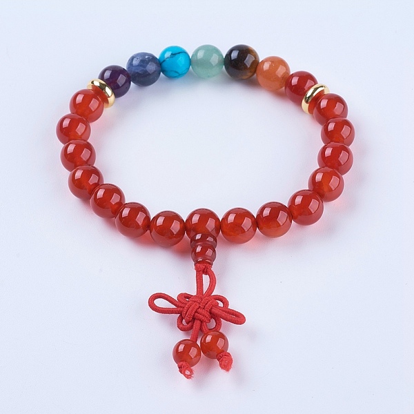 PandaHall Chakra Jewelry, Natural Gemstone and Carnelian Stretch Mala Bead Bracelets, with Rubber and Alloy Findings, Golden, 2 inch(50mm)...
PandaHall Chakra Jewelry, Natural Gemstone and Carnelian Stretch Mala Bead Bracelets, with Rubber and Alloy Findings, Golden, 2 inch(50mm)...
