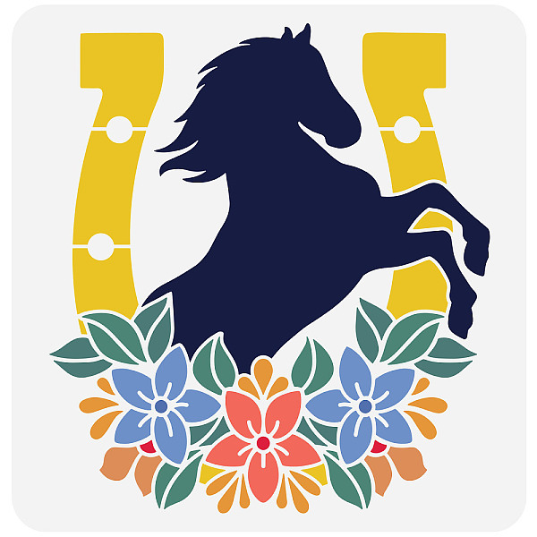 PandaHall FINGERINSPIRE Floral Horseshoe Stencil 11.8x11.8inch Reusable Flower Horseshoe Drawing Stencil DIY Craft Horse Stencil for Home...
PandaHall FINGERINSPIRE Floral Horseshoe Stencil 11.8x11.8inch Reusable Flower Horseshoe Drawing Stencil DIY Craft Horse Stencil for Home...