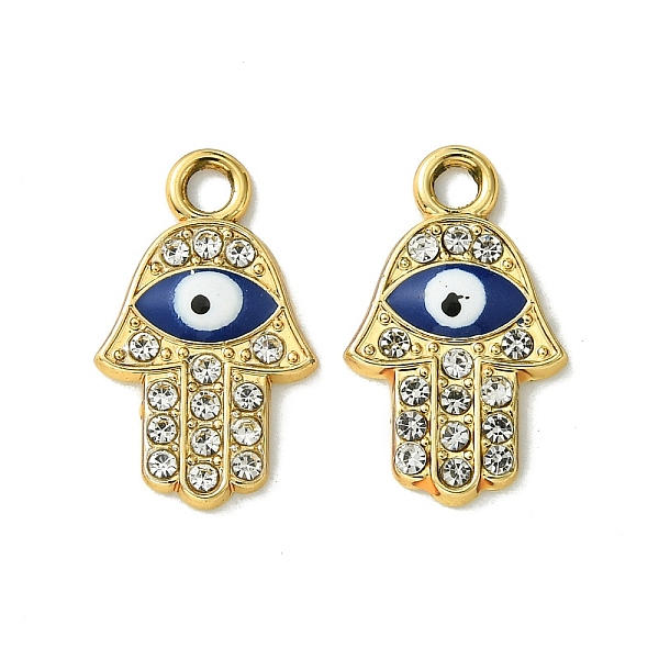 PandaHall UV Plating Alloy Enamel Pendants, with Rhinestone, Golden, Evil Eye, Hamsa Hand, 18.5x11x2mm, Hole: 2mm Alloy Rhinestone+Enamel..., Clear
PandaHall UV Plating Alloy Enamel Pendants, with Rhinestone, Golden, Evil Eye, Hamsa Hand, 18.5x11x2mm, Hole: 2mm Alloy Rhinestone+Enamel..., Clear