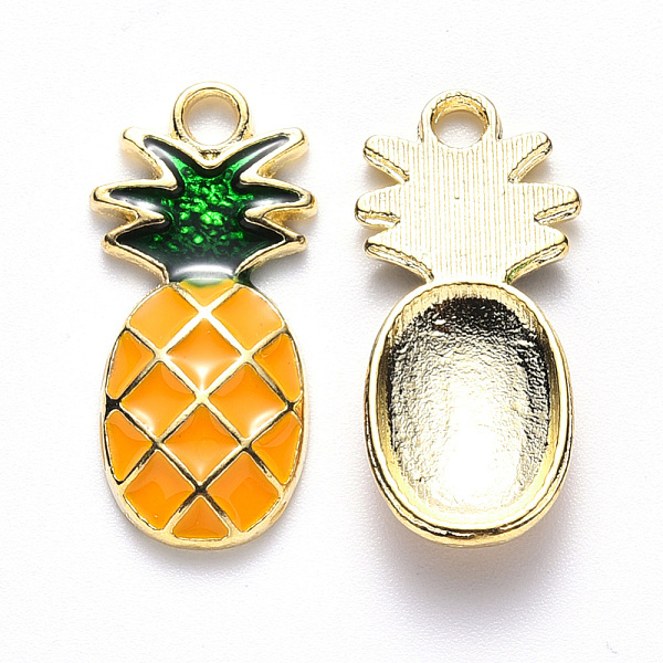 PandaHall Alloy Enamel Pendants, Pineapple, Light Gold, Orange, 24x11x3mm, Hole: 2.5mm Alloy+Enamel Fruit Orange
PandaHall Alloy Enamel Pendants, Pineapple, Light Gold, Orange, 24x11x3mm, Hole: 2.5mm Alloy+Enamel Fruit Orange