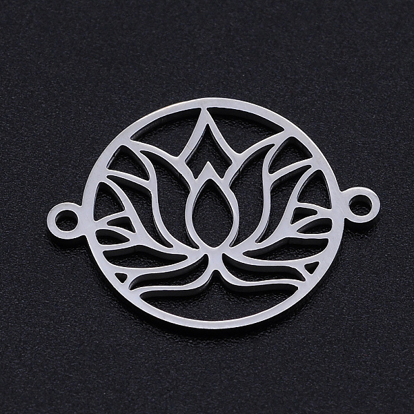 PandaHall 201 Stainless Steel Links, for Chakra, Laser Cut, Round Ring with Lotus Flower, Stainless Steel Color, 17.5x23x1mm, Hole: 1.4mm...
PandaHall 201 Stainless Steel Links, for Chakra, Laser Cut, Round Ring with Lotus Flower, Stainless Steel Color, 17.5x23x1mm, Hole: 1.4mm...