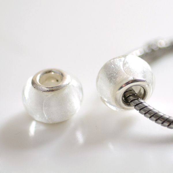 PandaHall Handmade Silver Foil Glass European Beads, with Silver Color Plated Brass Cores, Rondelle, White, 14x10mm, Hole: 5mm...
PandaHall Handmade Silver Foil Glass European Beads, with Silver Color Plated Brass Cores, Rondelle, White, 14x10mm, Hole: 5mm...