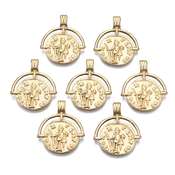 PandaHall 316 Surgical Stainless Steel Pendants, with Jump Rings, Flat Round with Human, Real 14K Gold Plated, 24x20x5mm, Hole: 4x3mm 316...
PandaHall 316 Surgical Stainless Steel Pendants, with Jump Rings, Flat Round with Human, Real 14K Gold Plated, 24x20x5mm, Hole: 4x3mm 316...