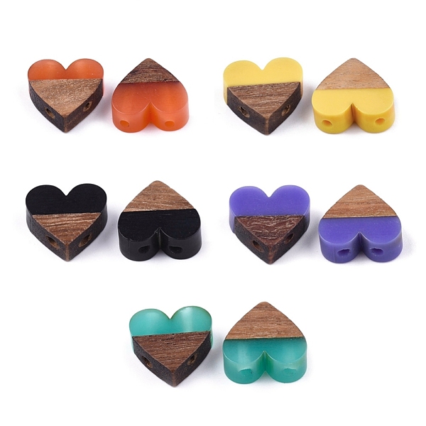 PandaHall Resin & Walnut Wood Multi Strand Links, Heart, Mixed Color, 17.5~18x17x5.5~6.5mm, Hole: 2mm Resin+Wood Heart Multicolor
PandaHall Resin & Walnut Wood Multi Strand Links, Heart, Mixed Color, 17.5~18x17x5.5~6.5mm, Hole: 2mm Resin+Wood Heart Multicolor