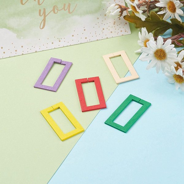PandaHall Spray Painted Wood Linking Rings, Quick Link Connectors, Rectangle, Mixed Color, 45x24x1.5mm, Inner Measure: 35x13mm Wood..., Multicolor
PandaHall Spray Painted Wood Linking Rings, Quick Link Connectors, Rectangle, Mixed Color, 45x24x1.5mm, Inner Measure: 35x13mm Wood..., Multicolor