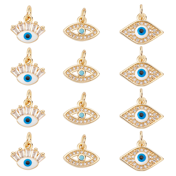 PandaHall DICOSMETIC 12Pcs 3 Styles Cubic Zirconia Evil Eye Charms Real 18K Gold Plated Brass Charm Pendants with Jump Ring Blue Evil Eye..., Multicolor
PandaHall DICOSMETIC 12Pcs 3 Styles Cubic Zirconia Evil Eye Charms Real 18K Gold Plated Brass Charm Pendants with Jump Ring Blue Evil Eye..., Multicolor