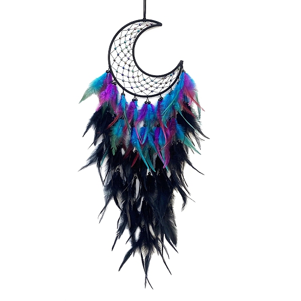 PandaHall Iron Woven Web/Net with Feather Pendant Decorations, with Wood Beads, Covered Cord, Moon, Purple, 780mm Iron Moon Purple
PandaHall Iron Woven Web/Net with Feather Pendant Decorations, with Wood Beads, Covered Cord, Moon, Purple, 780mm Iron Moon Purple