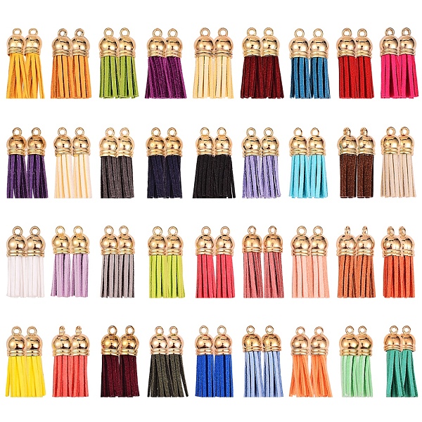 PandaHall 78Pcs 36 Colors Faux Suede Tassel Pendant Decorations, with CCB Plastic Cord Ends, Light Gold, Mixed Color, 33~35x10mm, Hole..., Multicolor
PandaHall 78Pcs 36 Colors Faux Suede Tassel Pendant Decorations, with CCB Plastic Cord Ends, Light Gold, Mixed Color, 33~35x10mm, Hole..., Multicolor