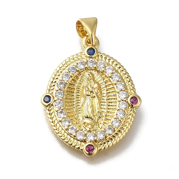 

PandaHall Rack Plating Brass Micro Pave Clear Cubic Zirconia Pendants, Long-Lasting Plated, Cadmium Free & Lead Free, Virgin Mary Charms...
