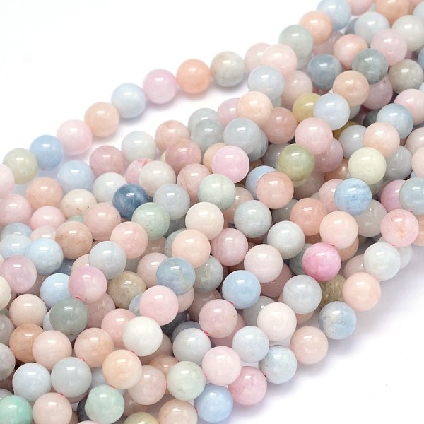 

PandaHall Round Natural Grade AA Morganite Beads Strands, 8mm, Hole: 1mm, about 49pcs/strand, 15.3 inch Morganite Round