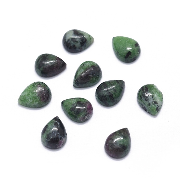 

PandaHall Natural Ruby in Zoisite Cabochons, teardrop, 8x6x3mm Ruby in Zoisite Teardrop