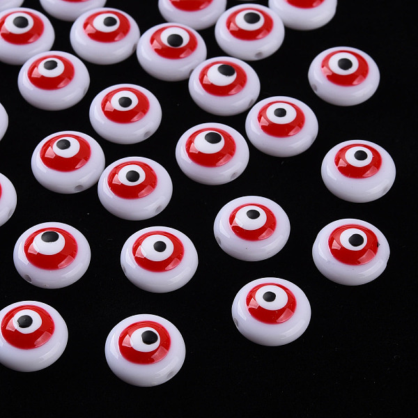 

PandaHall Transparent Acrylic Beads, with Enamel, Eye, Red, 12x6mm, Hole: 1.4mm Acrylic Eye Red