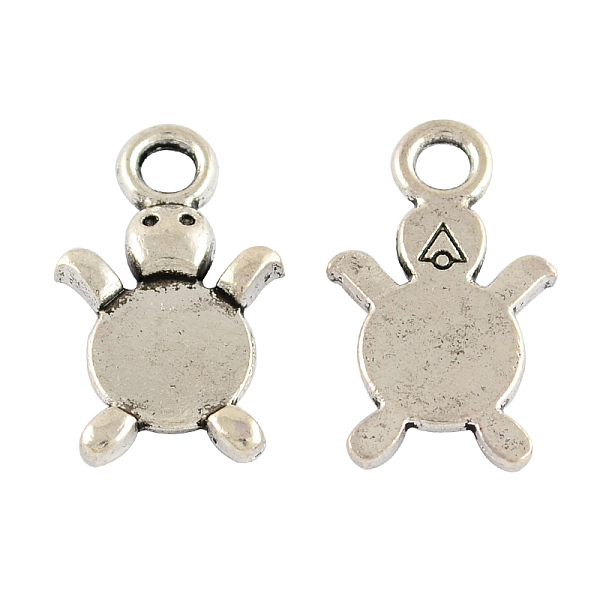 

PandaHall Tibetan Style Alloy Tortoise Pendant Cabochon Settings, Cadmium Free & Lead Free, Antique Silver, Tray: 10mm, 23x14x3mm, Hole: 3mm...