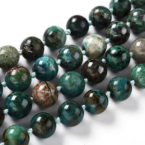 

PandaHall Natural Chrysocolla Beads Strands, Round, 9~9.5mm, Hole: 0.8mm, about 38pcs/strand, 16.14''(41cm) Chrysocolla Round