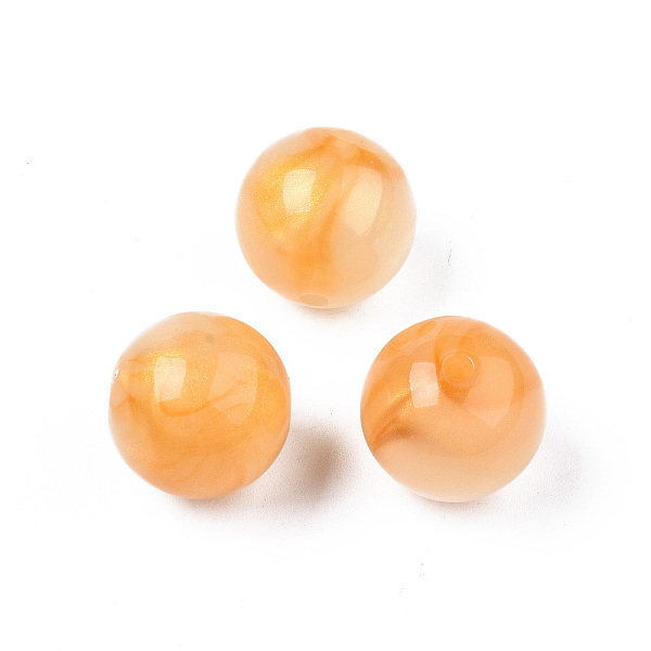

PandaHall Opaque Acrylic Beads, Two Tone Color, with Glitter Powder, Round, Sandy Brown, 15.5x15mm, Hole: 2mm, about 210pcs/500g Acrylic...