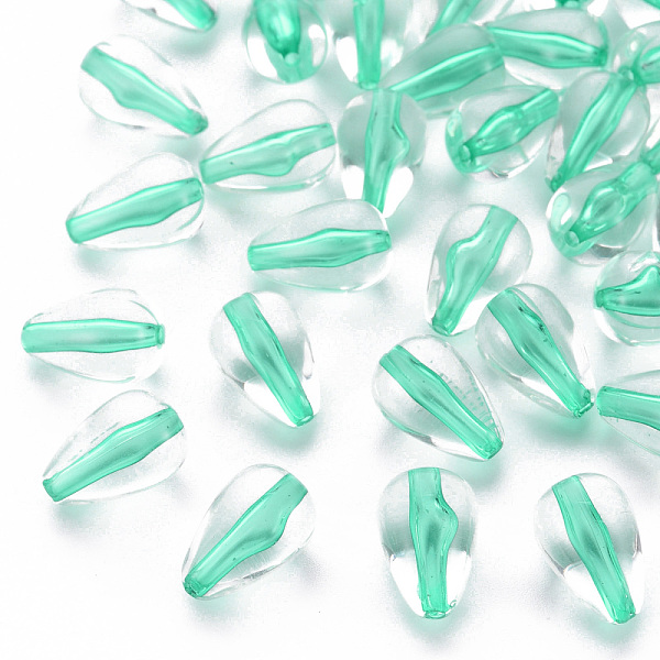 

PandaHall Transparent Acrylic Beads, Teardrop, Turquoise, 14.5x9.5mm, Hole: 1.6mm, about 600pcs/500g Acrylic Teardrop Green