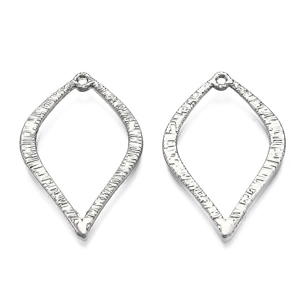 

PandaHall Alloy Pendants, Cadmium Free & Nickel Free & Lead Free, Leaf, Platinum, 35x23.5x1.5mm, Hole: 1.5mm Alloy Leaf