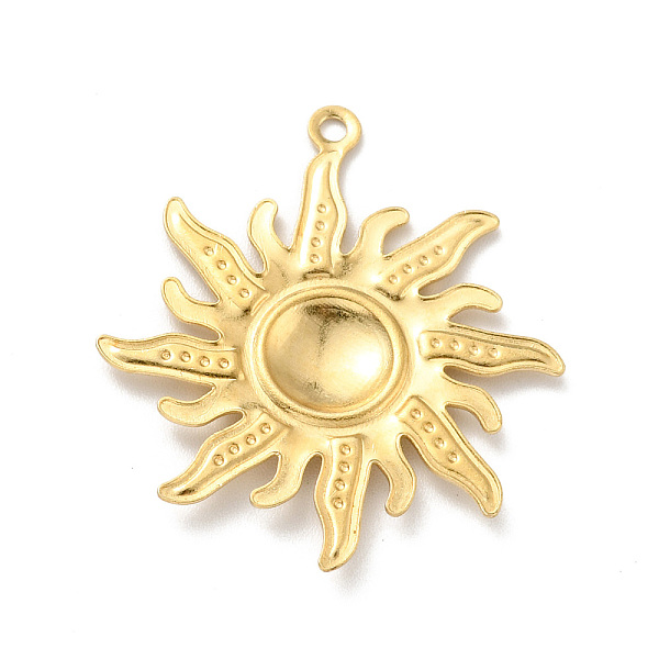 

PandaHall Brass Pendants, Sun, Golden, 33x30x1.5mm, Hole: 1.5mm Brass Sun