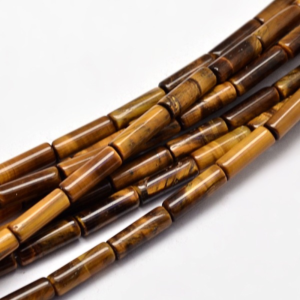 

PandaHall Natural Tiger Eye Beads Strands, Column, 13~14x4~5mm, Hole: 1mm, about 29pcs/strand, 15.7 inch Tiger Eye Column