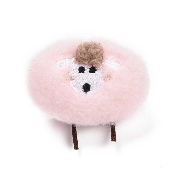 

PandaHall Sheep Cotton & Non-Woven & Velvet Fabric Brooch, Cartoon Doll Iron Lapel Pin for Girl Women, Lavender Blush, 53x58x26mm Cotton