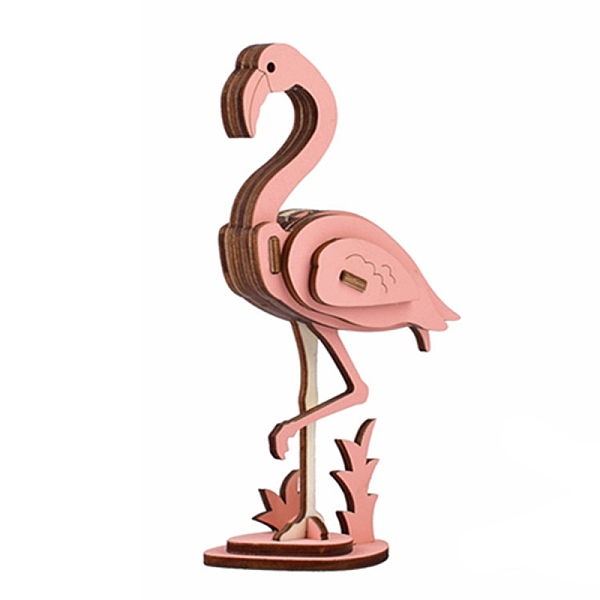 

PandaHall DIY Wooden Assembly Animal Toys Kits for Boys and Girls, 3D Puzzle Model for Kids, Children Intelligence Toys, Flamingo Pattern...