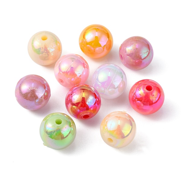 

PandaHall Eco-Friendly Poly Styrene Acrylic Beads, AB Color Plated, Round, Mixed Color, 12mm, Hole: 1.1mm Acrylic Round Multicolor