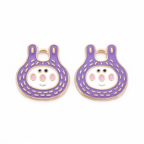 

PandaHall Alloy Enamel Pendants, Cadmium Free & Nickel Free & Lead Free, Light Gold, Rabbit, Medium Purple, 18x16.5x1.5mm, Hole: 3mm...