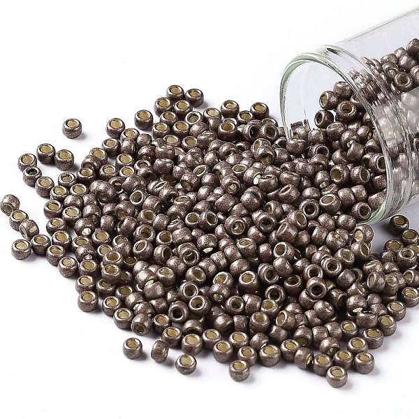 

PandaHall TOHO Round Seed Beads, Japanese Seed Beads, (PF556F) PermaFinish Mauve Metallic Matte, 8/0, 3mm, Hole: 1mm, about 10000pcs/pound..., Purple