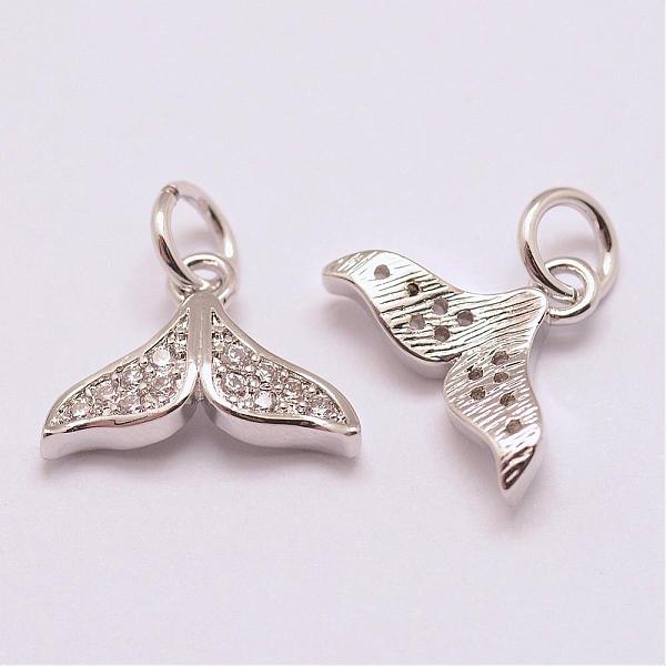 

PandaHall Brass Micro Pave Grade AAA Cubic Zirconia Charms, Long-Lasting Plated, Whale Tail, Cadmium Free & Nickel Free & Lead Free, Real..., Clear
