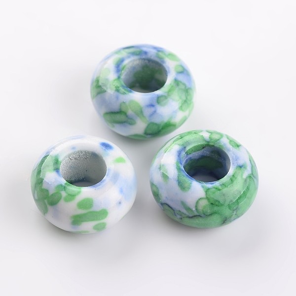 Gefärbte Rondelle Natürliche Ozean Weiße Jade Perlen