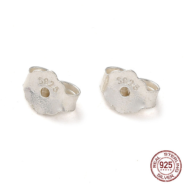 

PandaHall 925 Sterling Silver Friction Ear Nuts, with S925 Stamp, Silver, 4.5x5.5x3mm, Hole: 0.9mm, about 222Pcs/20g Sterling Silver