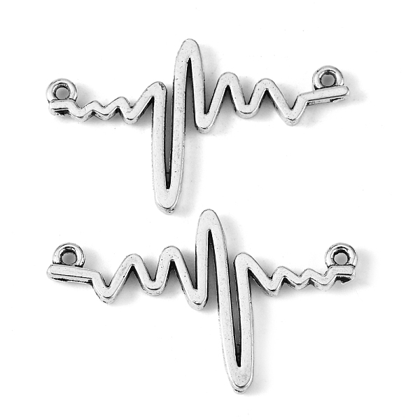 

PandaHall Tibetan Style Alloy Pendants, Heartbeat, Cadmium Free & Lead Free, Antique Silver, 35x22x2mm, Hole: 1.5mm Alloy Others