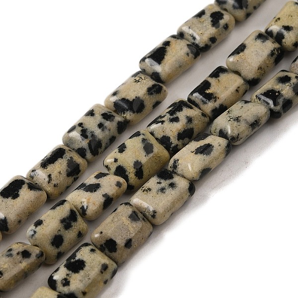 

PandaHall Natural Dalmatian Jasper Beads Strands, Rectangle, 8~9x6.5~7x4mm, Hole: 0.8mm, about 45pcs/strand, 15.16 inch(38.5cm) Dalmatian...